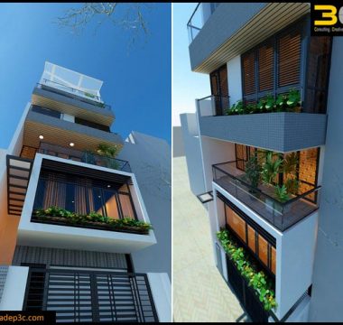 Thiết kế nhà phố 5 tầng trung hòa Hà Nội